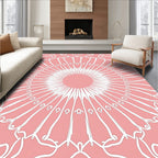 Pink Abstract Sunburst Pattern Rug