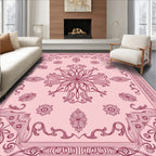 Delicate Pink Floral Mandala Rug
