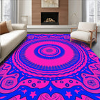 Vibrant Pink Electric Blue Medallion Rug