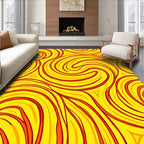 Vibrant Swirl Abstract Warm Pattern Rug