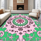 Retro Floral Medallion Pattern Rug