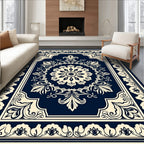 Classic Floral Medallion Border Design Rug