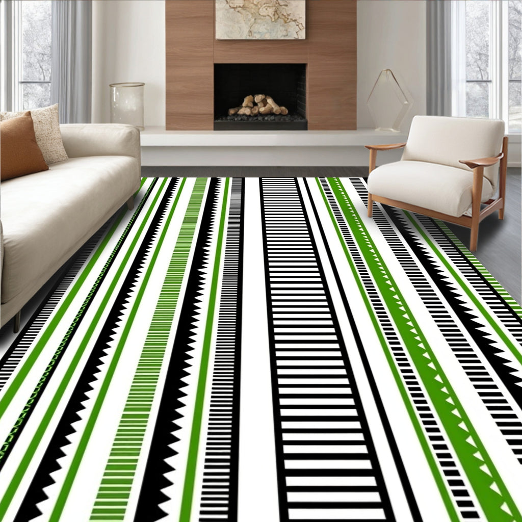 Striped Geometric Bold Pattern Rug