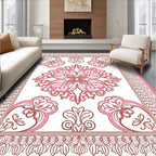 Pink Rose Floral Art Nouveau Rug