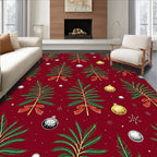 Festive Green Fir Tree Holiday Design Rug