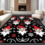 Charming Red Elf Snowflake Cluster Rug