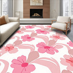 Pink Floral Whimsical Pattern Rug
