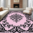 Classic Scrollwork Floral Border Design Rug