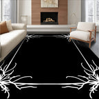Ornate Snowflake Inspired Border Design Rug