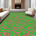 Candy Cane Swirl Pattern Rug