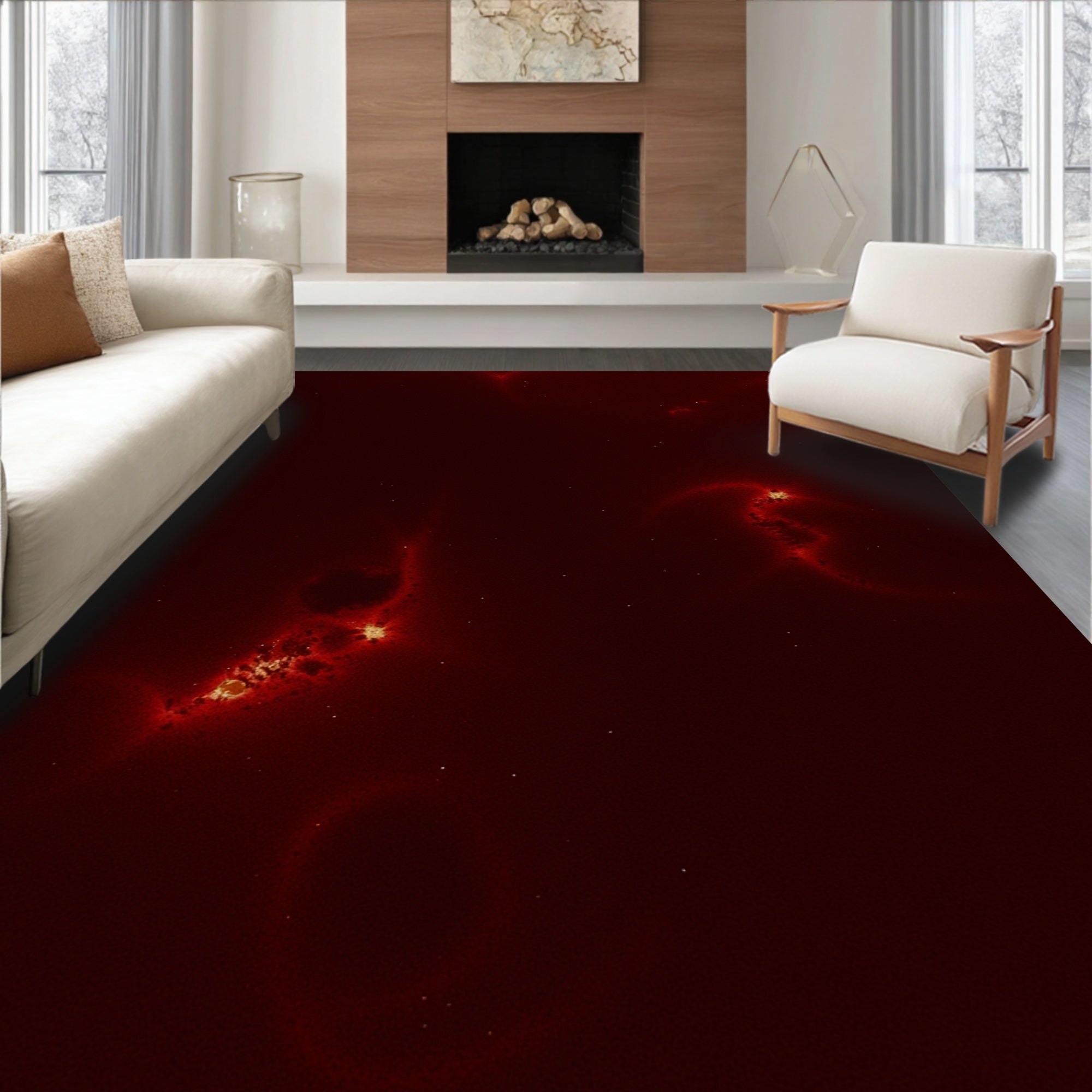 Cosmic Nebula Abstract Pattern Rug