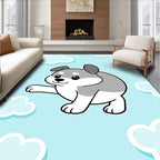 Cute Puppy Among the Clouds Design Rug