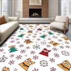 Whimsical Christmas Characters And Snowflakes Rug