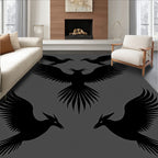 Mythical Bird Silhouette Pattern Design Rug