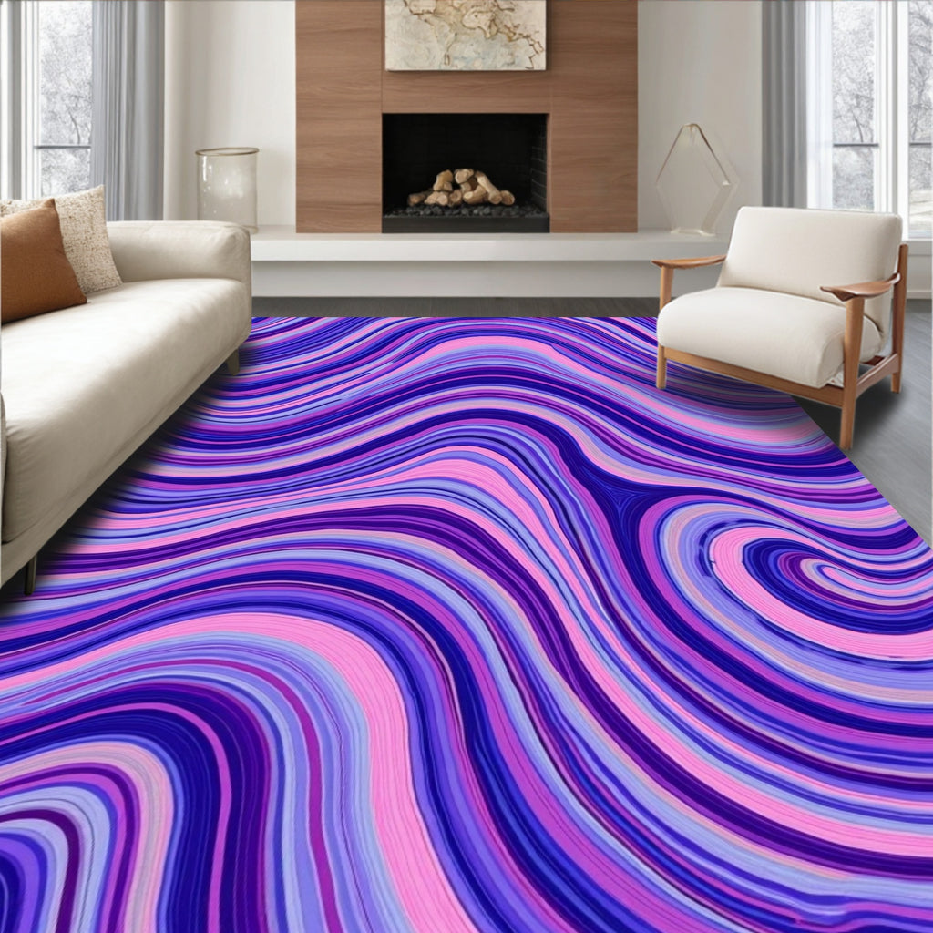 Purple Pink Swirls Pattern Rug