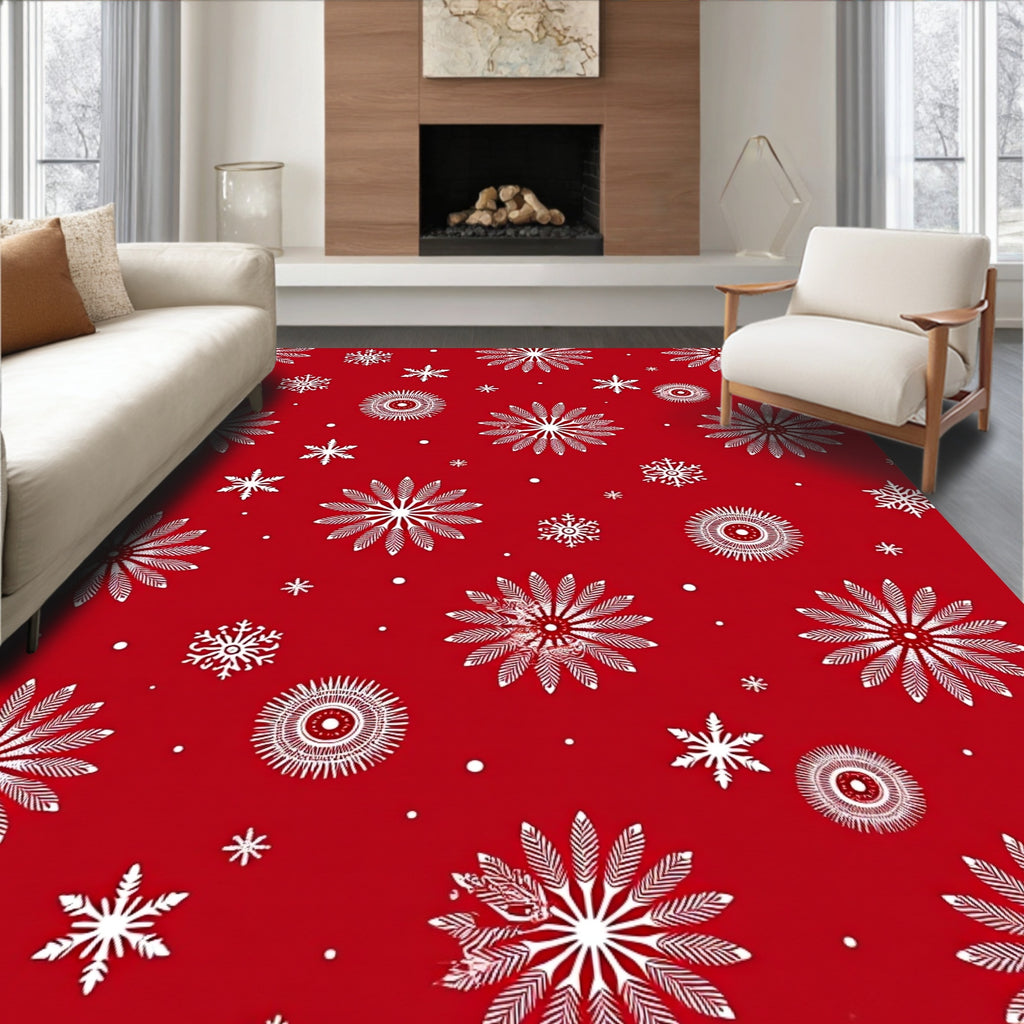 Winter Snowflake Pattern Rug