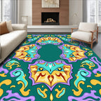 Colorful Abstract Floral Pattern Rug