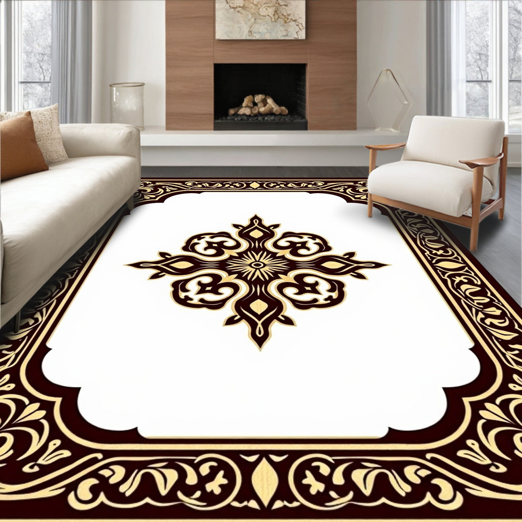 Ornate Antique Medallion Dark Rug