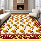 Golden Fan Motif Geometric Rug