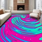 Vibrant Swirl Fluid Abstract Design Rug