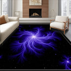 Abstract Swirling Blue Starburst Pattern Rug