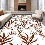 Brown Botanical Branch Pattern Rug