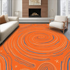Orange Swirl Abstract Pattern Rug