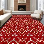 Tribal Red Geometric Pattern Rug