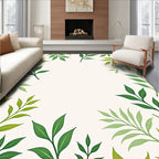 Green Leafy Branch Pattern Rug