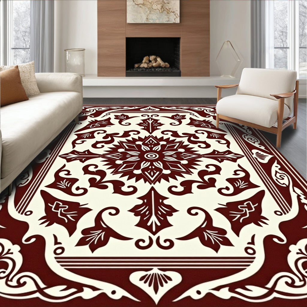 Classic Floral Motif Decorative Rug