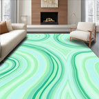 Abstract Swirl Pattern with Green Tones Rug