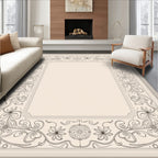 Elegant Floral Scrollwork Patterned Rug