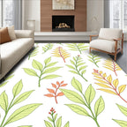Botanical Leaf Patterned Repeating Design Rug