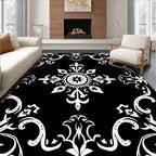 Classic White Floral Mandala Pattern Rug