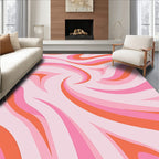 Pink and Orange Swirl Pattern Rug
