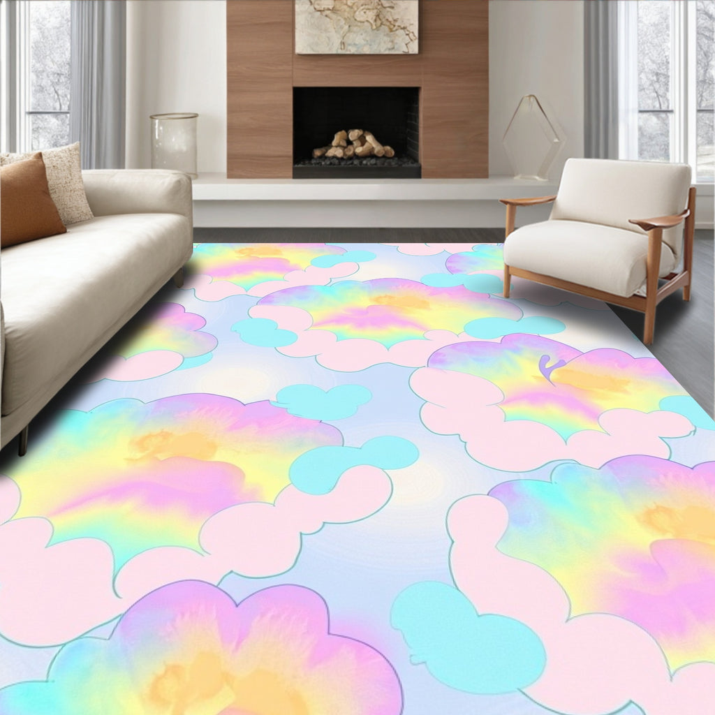 Pastel Rainbow Cloud Dream Pattern Rug