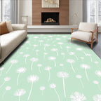 Soft Mint Dandelion Field Pattern Rug