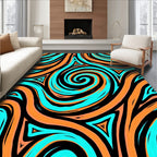 Vibrant Swirl Geometric Pattern Rug