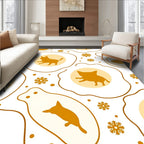 Whimsical Cat Snowflake Pattern Design Rug