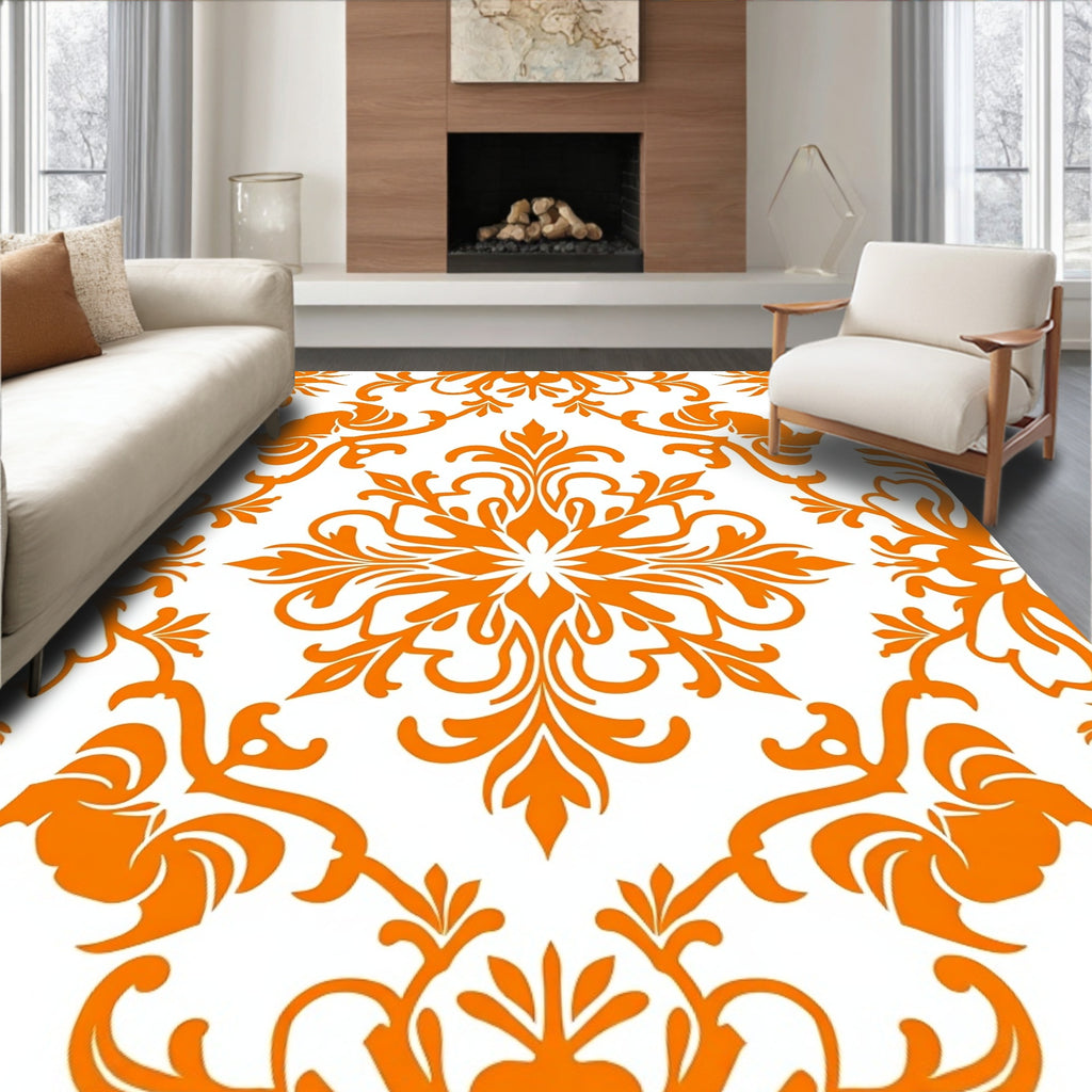 Elegant Floral Scrollwork Pattern Rug