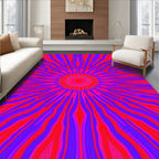 Radiating Lines Pink Purple Design Rug