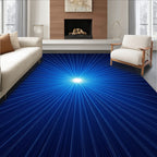 Radiant Starburst Blue Pattern Rug