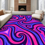 Vibrant Swirling Pink Blue Pattern Rug