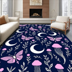 Midnight Celestial Butterfly Pattern Rug