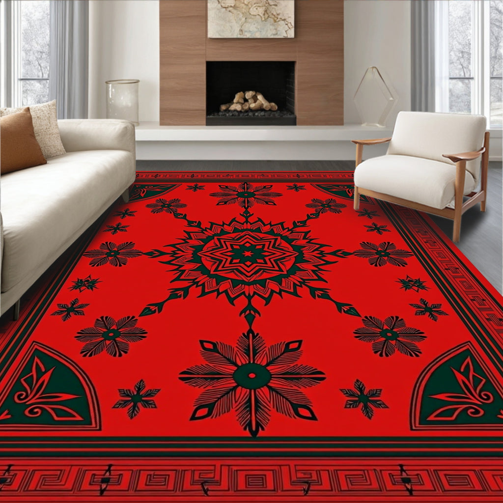 Ornate Starburst Detailed Pattern Rug