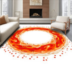 Vibrant Fiery Swirl Mandala Rug