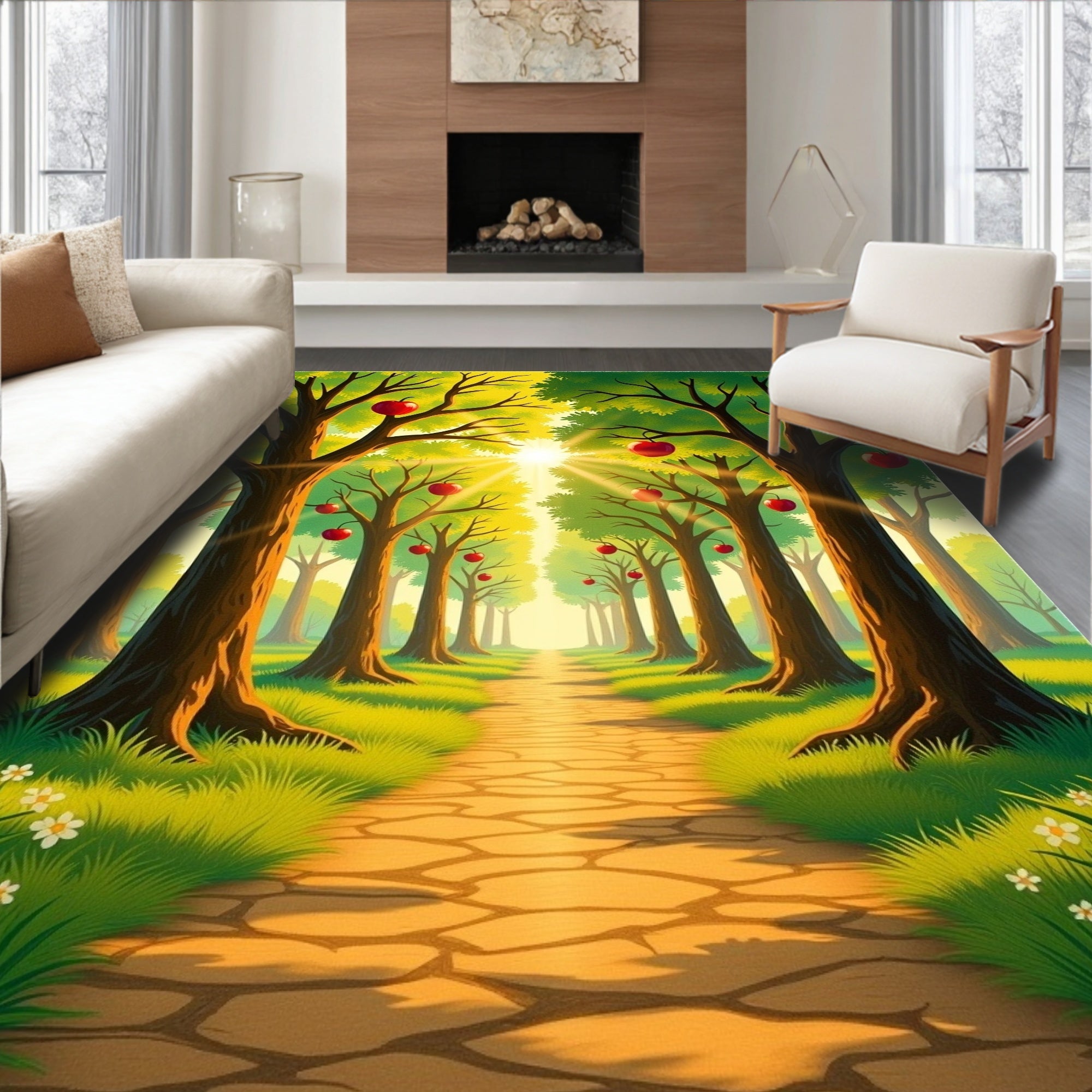 Apple Orchard Path Design Rug