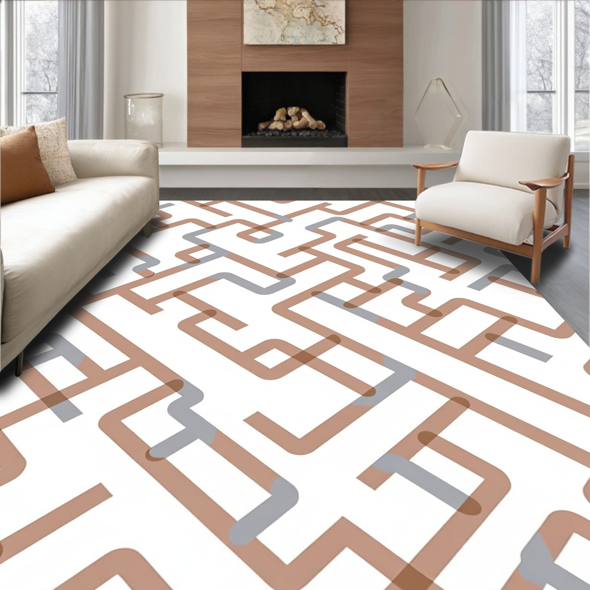Modern Parallel Lines Pattern Rug