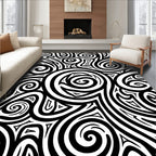 Abstract Swirls Patterned Design Rug