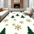 Forest Snowflakes Christmas Pattern Rug